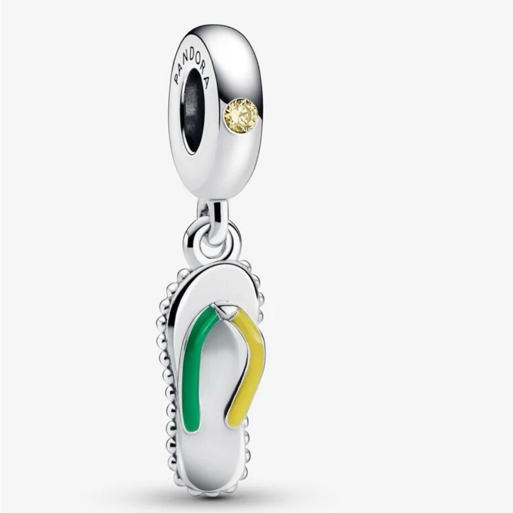 Flip Flop Dangle Charm Enamel & s925